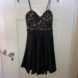 Black lace up dress